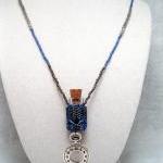 Beaded Bottle Necklace Blue..