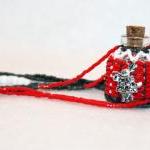 Necklace Beaded Bottle in R..